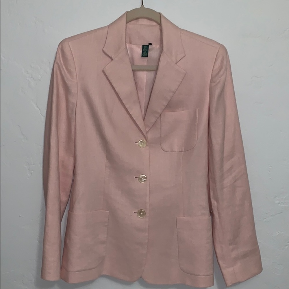 Lauren Ralph Lauren Pink Linen Blazer